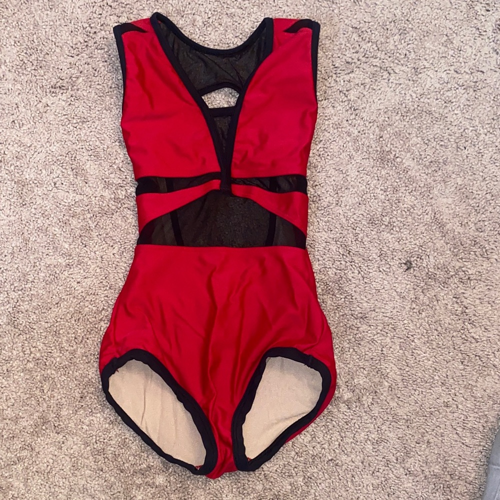 Red and Black Dance Leotard